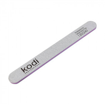 Пилка для нігтів Kodi Professional 109, 120/240 грит, пряма, сіра, 178*19*4 мм