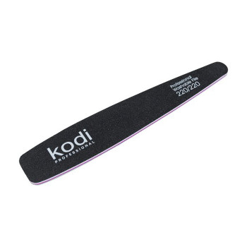 Пилка для нігтів Kodi Professional 220/220 грит конусна, чорна, 178*32*4 мм