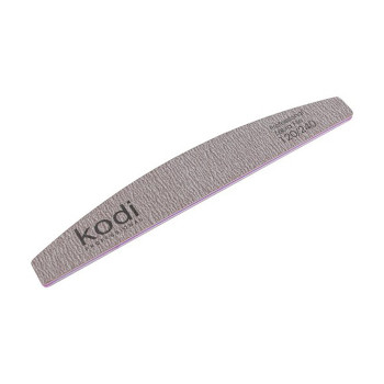 Пилка для нігтів Kodi Professional 120/240 грит полумісяць, коричнева, 178*28*4 мм