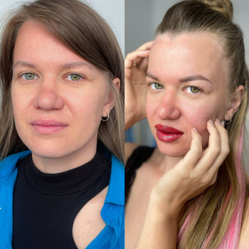 Загоєний перманент брів (перекривали старий татуаж) та перма