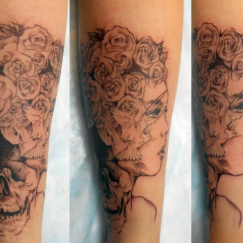 тату обличчя дівчини