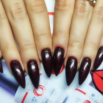 Манікюр мигдаль бордовий на довгі нігті, фото - Майстер манікюру Ірина Строкова