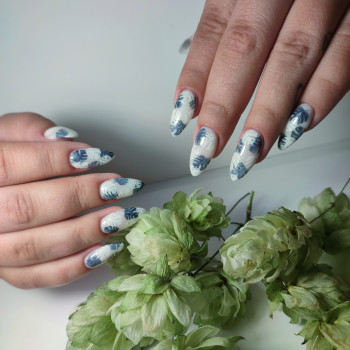 Маникюр весна с рисунком миндаль, фото - Мастер маникюра Ирина Глушенко