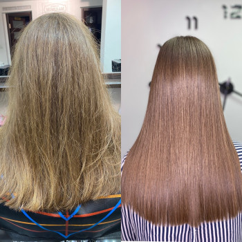 Кератин 
Очень густые волосы 
4 часа времени 
5000 грн
