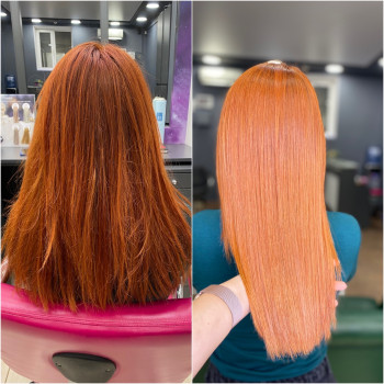 Окрашивание масляным красителем 
Горячий ботокс 
2500+2000 г