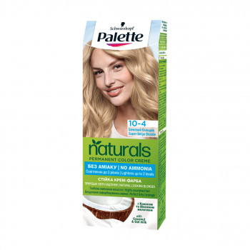 Безаміачна фарба для волосся Palette Naturals Permanent Color Creme, 10-4 Бежевий блондин, 110 мл