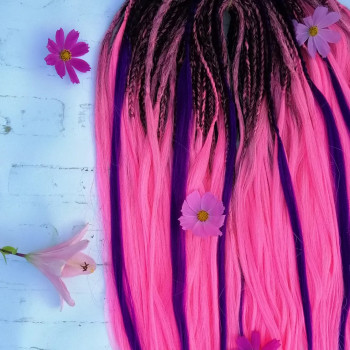 Комплект Мікс де-дреди/де-коси з вільним кінчиком,матеріал термостійкий,можна випрямляти та крутити