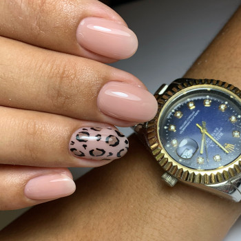 Нюдовый маникюр леопардовый с принтами, фото - Мастер маникюра Марина Шаповал