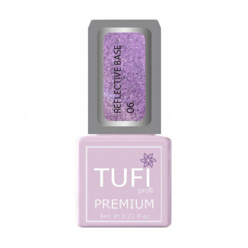 Світловідбивна база для гель-лаку Tufi profi Premium Reflective Base 06 Фіолетовий серпанок, 8 мл