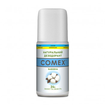 Натуральний кульковий дезодорант Comex 24H Захист та свіжість, Бавовна, жіночий, 50 мл