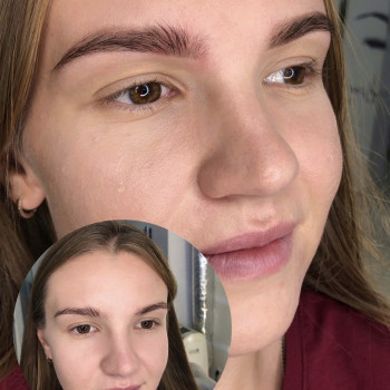 Выполнено:
•Окрашивание хной
•Коррекция