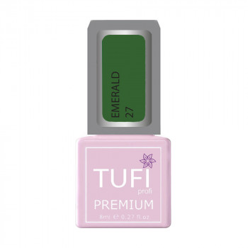 Гель-лак для нігтів Tufi profi Premium Emerald 27 Жасминово-зелений, 8 мл