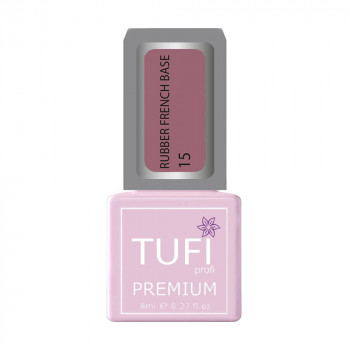 База для гель-лаку Tufi profi Premium Rubber French Base 015 Чайна троянда, 8 мл