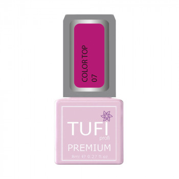 Кольоровий топ для нігтів Tufi profi Premium Color Top 07 Фуксія, 8 мл
