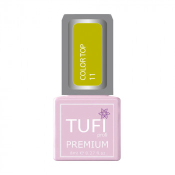 Кольоровий топ для нігтів Tufi profi Premium Color Top 11 Сонячний жовтий, 8 мл