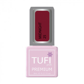 Гель-лак для нігтів Tufi profi Premium Midnight 25 Темний кардинал, 8 мл