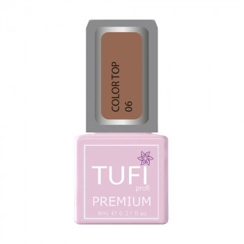 Кольоровий топ для нігтів Tufi profi Premium Color Top 06 Солодка іриска, 8 мл