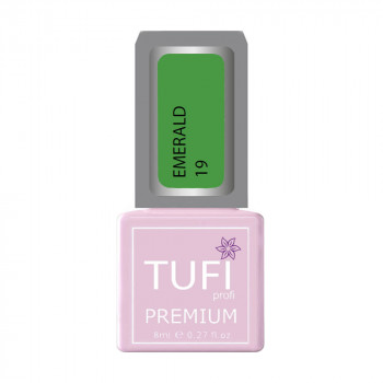 Гель-лак для нігтів Tufi profi Premium Emerald 19 Соковита зелень, 8 мл