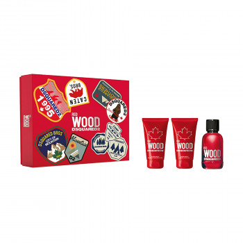 Парфумований набір жіночий Dsquared2 Red Wood Pour Femme (туалетна вода, 50 мл + лосьйон для тіла, 50 мл + гель для душу, 50 мл)