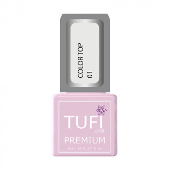 Кольоровий топ для нігтів Tufi profi Premium Color Top 01 Біла вуаль, 8 мл