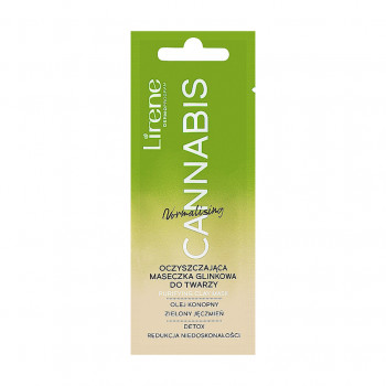 Очищувальна глиняна маска для обличчя Lirene Cannabis Normalising Purifyng Clay Mask з коноплею, 6 мл