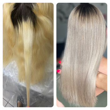 Блонд холодный с темными корнями, фото - Парикмахер-универсал Алина Соколова