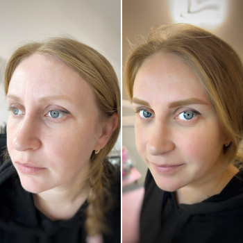 Брови до та після процедури
