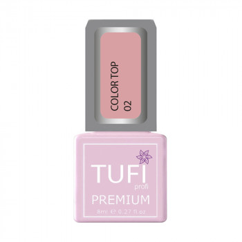Кольоровий топ для нігтів Tufi profi Premium Color Top 02 Рожевий серпанок, 8 мл