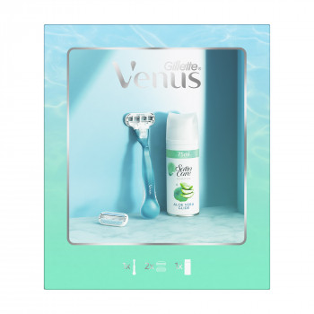 Подарунковий набір Gillette Venus Smooth жіночий (станок для гоління жіночий + 2 змінних леза + гель для гоління, 75 мл)