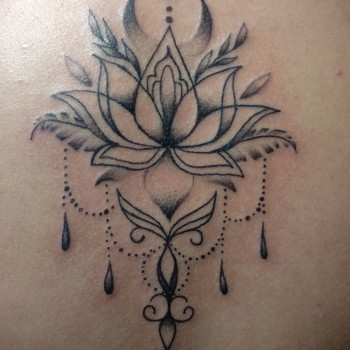 Тату лотос квітка, фото - Візажист Тетяна Мельникова