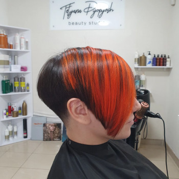 Сплит окрашивание рыжий цвет волос, фото - Парикмахер-колорист Тетяна Дьопйош