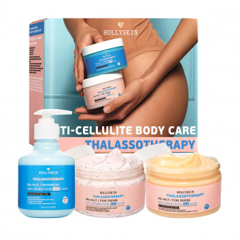 Набір для догляду за тілом Hollyskin (охолоджувальний крем, 250 мл + розігрівальний скраб, 250 мл + розігрівальне обгортання, 250 мл)