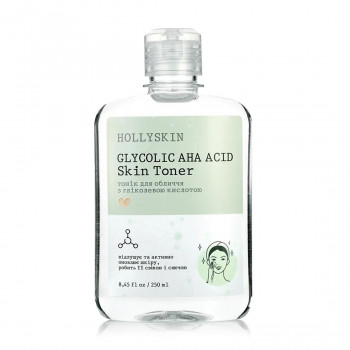 Тонік для обличчя Hollyskin Glycolic AHA Acid Skin Toner з гліколевою кислотою, 250 мл