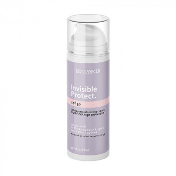 Зволожувальний крем для обличчя Hollyskin Invisible Protect SPF 30 від фотостаріння, 50 мл