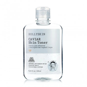 Тонік для обличчя Hollyskin Caviar Skin Toner з екстрактом чорної ікри, 250 мл