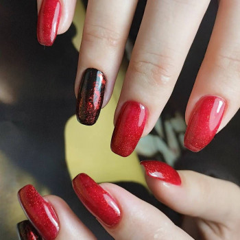 Красный маникюр черный, фото - Мастер маникюра Катерина Недяк