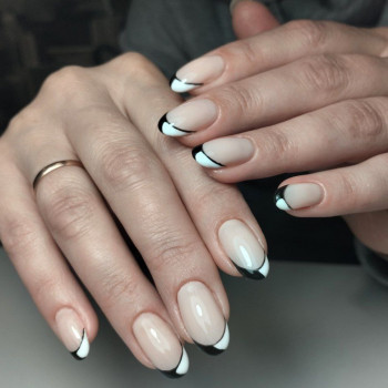 Французький манікюр френч чорно-білий, фото - Майстер манікюру Катерина Недяк
