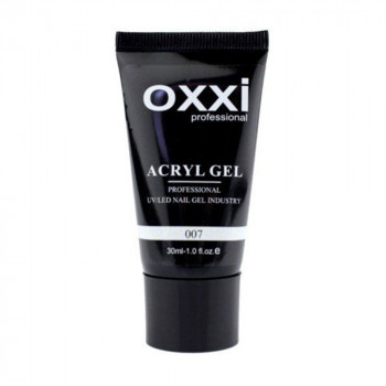 Акрил-гель для нігтів Oxxi Professional Acryl Gel 7 Прозорий із шимерами, 30 мл