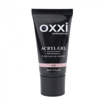 Акрил-гель для нігтів Oxxi Professional Acryl Gel 8 Персиковий із шимером, 30 мл