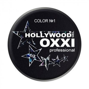 Глітерний гель для манікюру Oxxi Professional Hollywood 1 Чорний з голографічним ефектом, 5 г