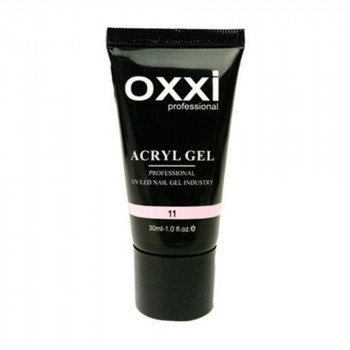 Акрил-гель для нігтів Oxxi Professional Acryl Gel 11 Світло-рожевий мікроблиск, 30 мл