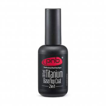 Титанове базове і верхнє покриття PNB UV/LED Titanium BaseTop Coat 2 in 1, 17 мл