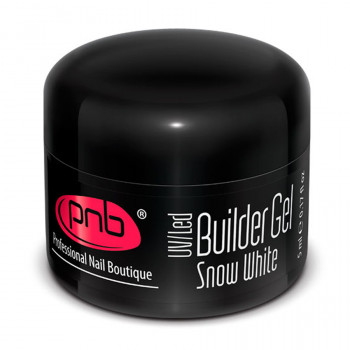 Моделювальний гель для нігтів PNB UV/LED Builder Gel Snow White білосніжний, 5 мл
