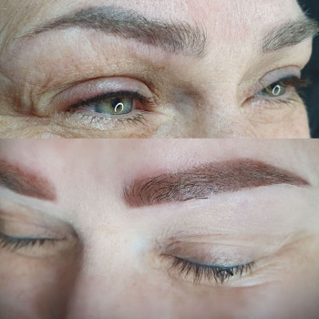 Перекриття сірих брів(цвітокорекція)