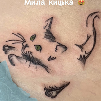 Тату кішка, фото - Майстер перманентного макіяжу Леся Звонко