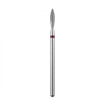 Змінна алмазна фреза для манікюру Vizavi Professional Полум'я, червона насічка, 2.3, 10 мм