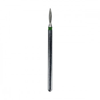 Змінна алмазна фреза для манікюру Vizavi Professional Полум'я, зелена насічка, 1.8, 9 мм