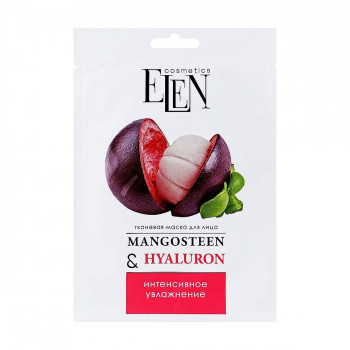 Тканинна маска для обличчя Elen Cosmetics Mangosteen & Hyaluronic Acid, 25 мл