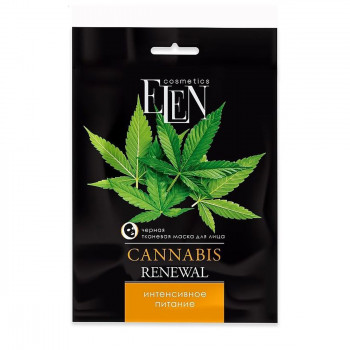 Тканинна маска для обличчя Elen Cosmetics Cannabis Інтенсивне живлення, 25 мл