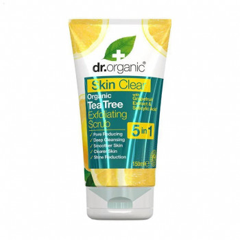 Відлущувальний скраб для обличчя Dr. Organic Tea Tree Exfoliating Scrub із зеленим чаєм, 150 мл